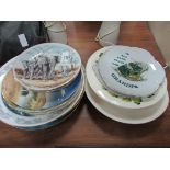 Quantity of various china wall plates