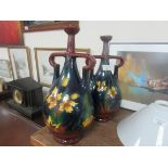 pair Austrian pottery vases