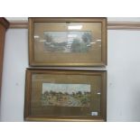 Pair framed water colours signed E.M. Johnson 1982