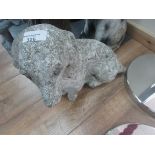 Stone dog garden statue approx 16" high