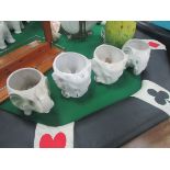 4 ceramic elephant planters