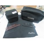 Brietling travel watch box + cloth, Hirsch leather strap / Bulgari stamped rubber strap / Bulgari