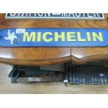 Michelin man blue advertising cast iron sign