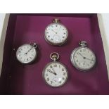 2 silver pocket watches and 2 others