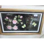 Framed flower + butterfly clock