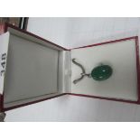 925 silver green stone pendant and chain