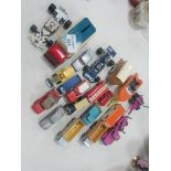 Small quantity of Corgi + Lesney cars etc.