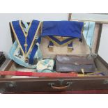 Masonic items of Grand Master to include silver medal / aprons + sword