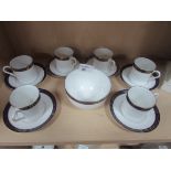 6 Royal Worcester coffee cups and saucers and sugar bowl