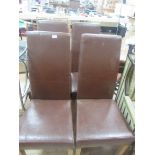 x 4 faux leather dining chairs