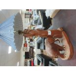 Wooden elephant lamp