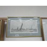 Framed print signed 'Wylllie'