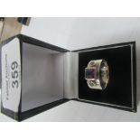 925 silver purple stone ring