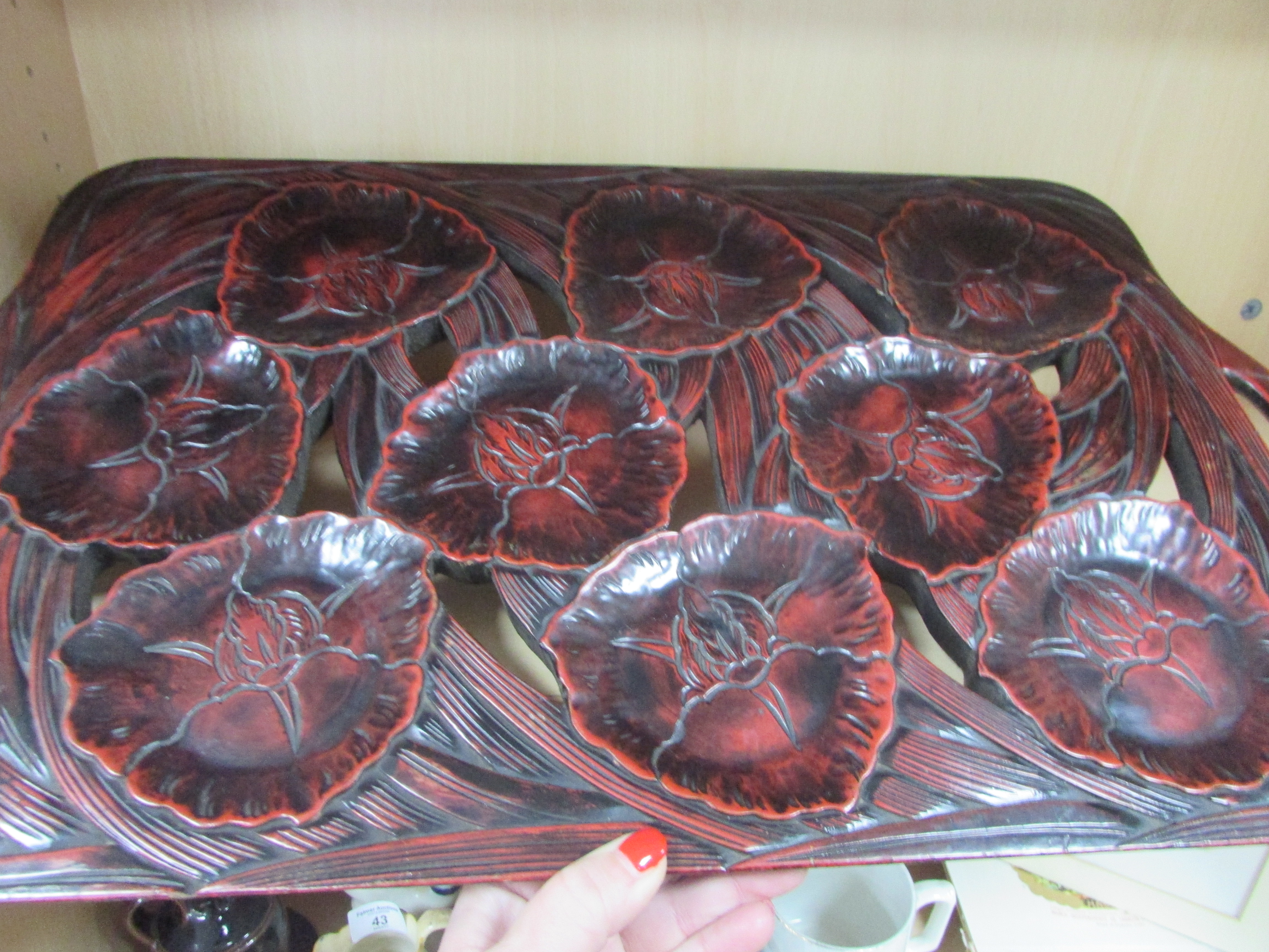 Oriental lacquered tray