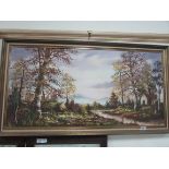 Large framed oil on board signed 'George Clarke'