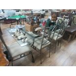 Glass dining table and 6 chairs