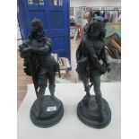 Pair of spelter figures (restored)