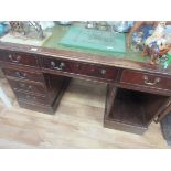 Leather top pedestal desk