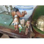 7 various camel figures