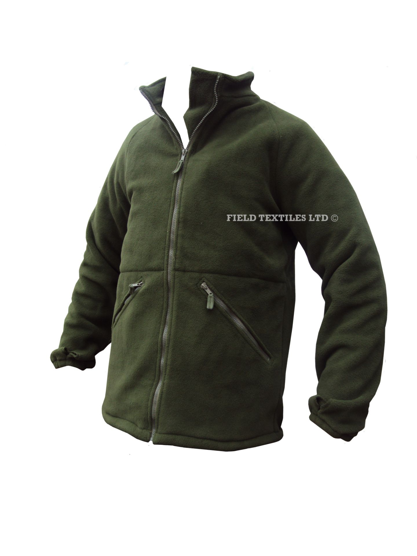 PACK OF 10 - OLIVE GREEN FLEECES WITH COLLAR - MIX OF SIZES - GRADE 1