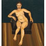 Lewis Miller (Australian b.1959), Nude in Black Chair, oil on canvas, Signed and dated, "LM, '94",