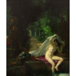 Theodor Baierl (German1881 -1932) Susanna and the Elders, oil on panel, 64.5 x 53cms Exhibited: