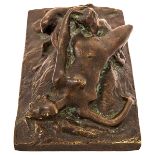 An Antique Bronze Figure Group, Cunnilingus A bronze group depicting a satyr performing an act of