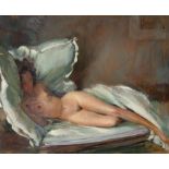 Jean-Gabriel Domergue, (French 1889-1962) Nude, oil on board Signed “Jean-Gabriel Domergue” lower