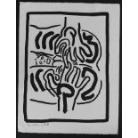 Keith Haring, untitled, 1986, silk screen print 25/30, inscribed in pencil in the margin, “25/30