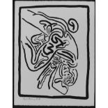 Keith Haring, untitled, 1986, silk screen print 25/30, inscribed in pencil in the margin, “25/30