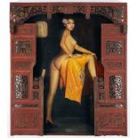 Wang Xiuzhang, (Chinese b. 1959 -) Nude in Cabinet, oil on canvas, monogrammed and dated WX 2005.