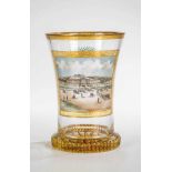 Ranftbecher mit Ansicht "K.K. Lustschloß Schönbrunn bei Wien" Bezeichnet "Souvenier 1823"