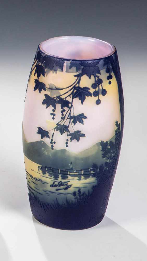 Vase mt Gebirgssee Camille Tutré de Varreux (Entwurf), Cristallerie de Pantin, STV & Cie., Pantin/