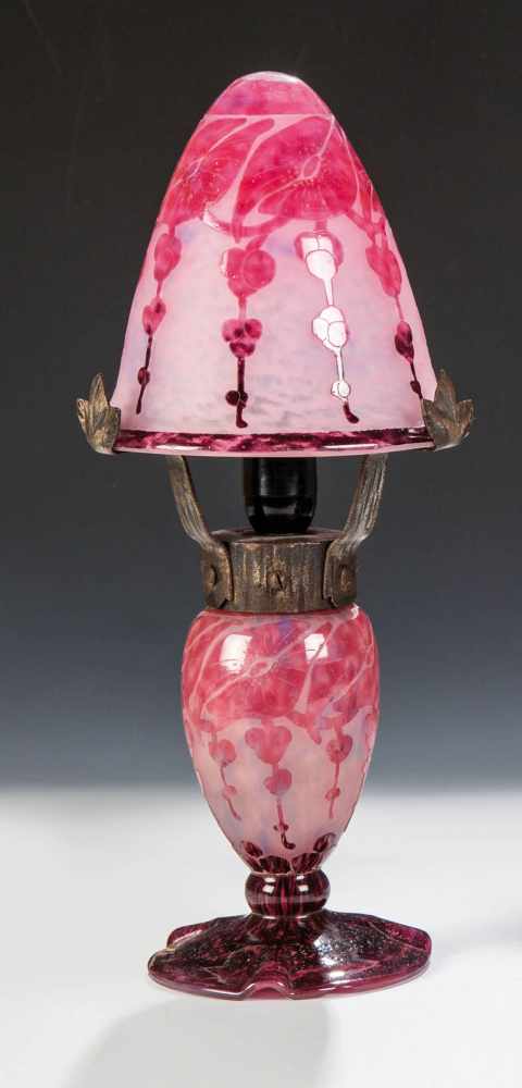 Tischlampe "Garances" Verreries Charles Schneider, Epinay-sur-Seine, 1924 - 1927 Farbloses Glas