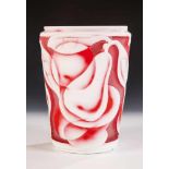 Seltene und bedeutende Vase A. Eiselt, 1937 Farbloses Glas mit kräftigen Überfangschichten in opakem