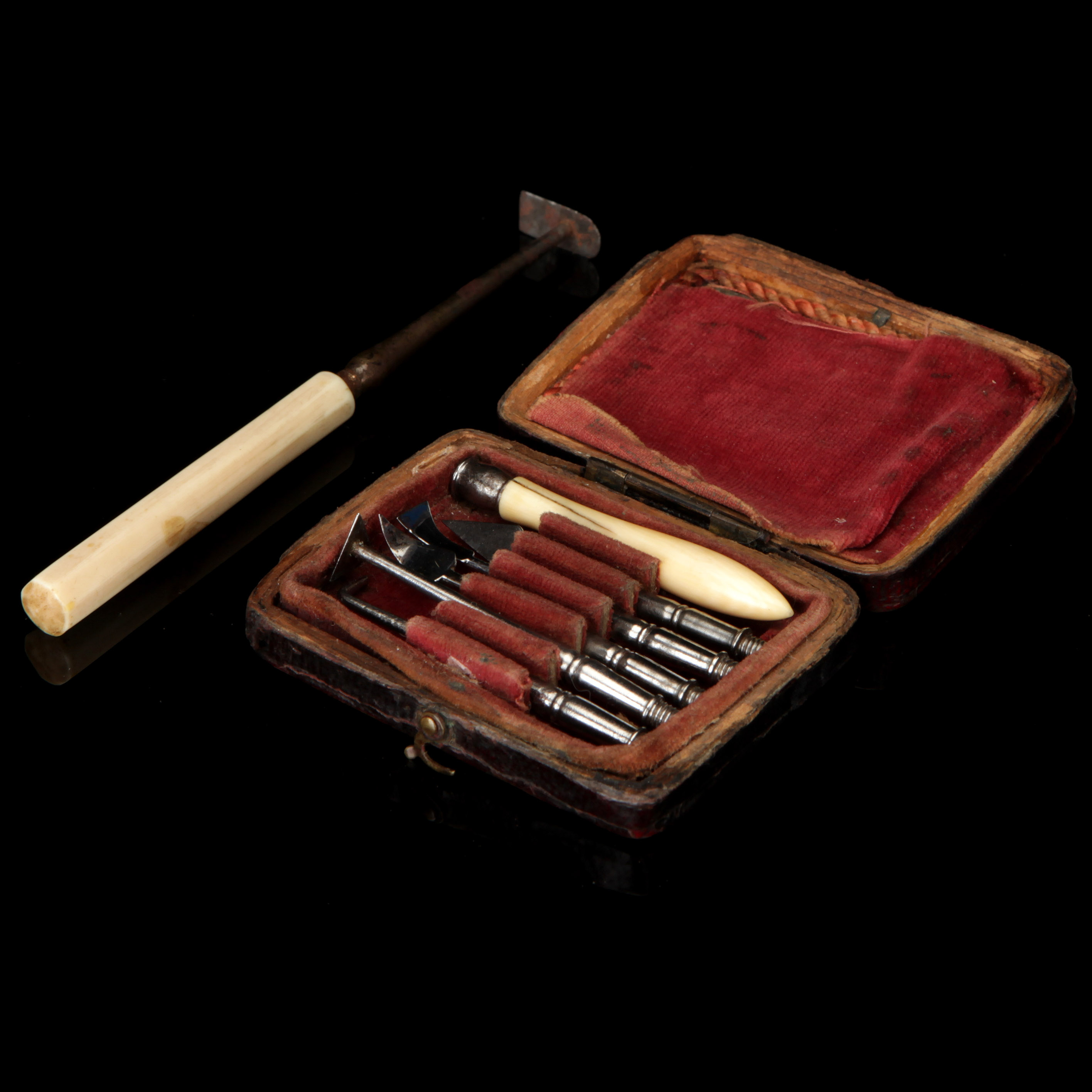 A Set of Georgian Dental Scalers with Mirror,