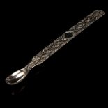 A Silver Medicine Spoon with Tongue Depressor,