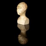 A Small Plaster Phrenology Bust,