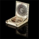 A 17th Century Ivory Magnetic Azimuth Pocket Sundial,