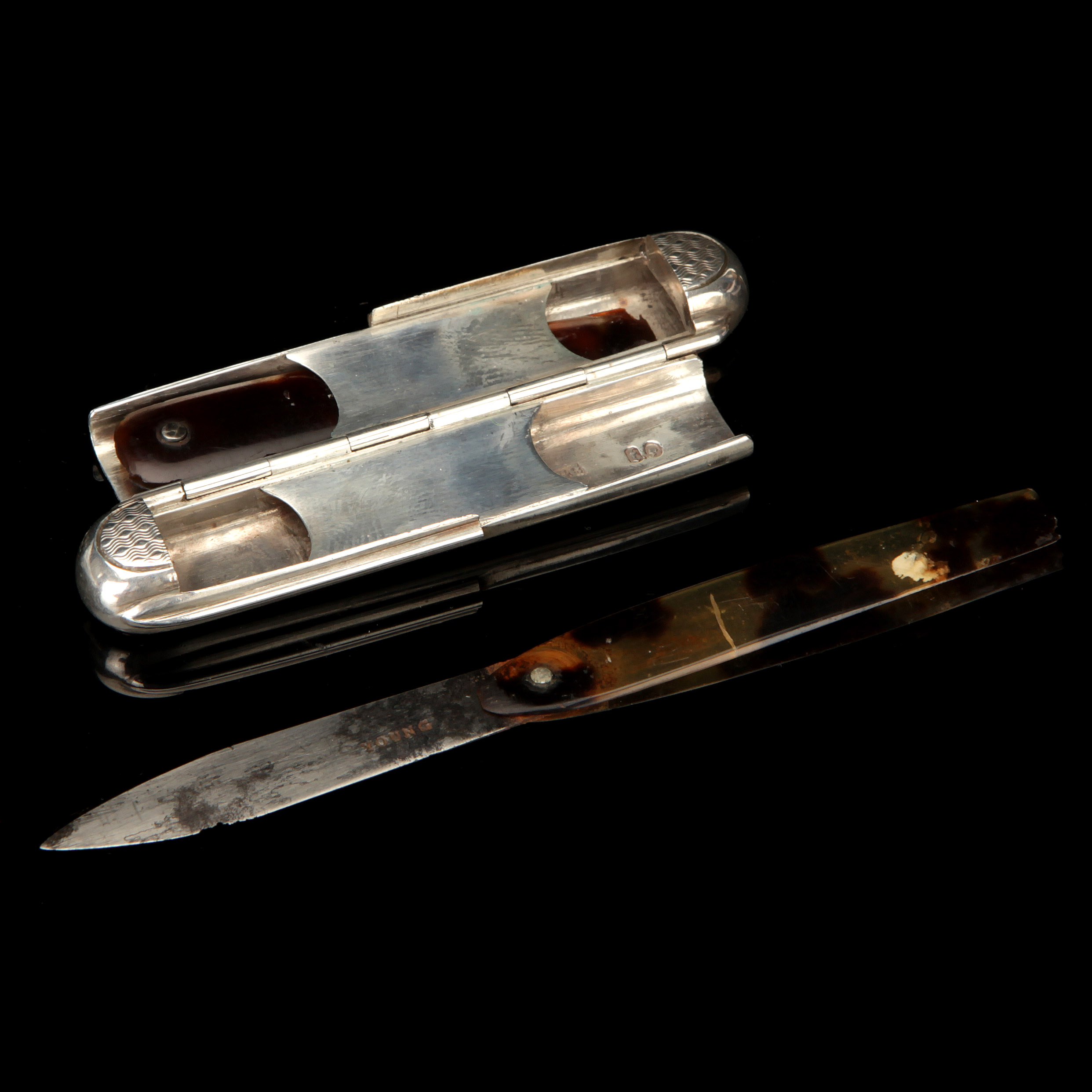 A Folding Silver Lancet Case, - Image 2 of 2