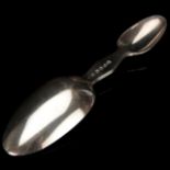A Large Georgian Siver Medicine Spoon,