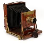 An Evans & Sons Hanover No.2 Half Plate Mahogany Field Camera,