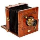 A Samuel Hulme Half Plate Mahogany Tailboard Camera,