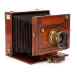 A W. W. Rouch Patent Portable Half Plate Mahogany Field Camera,