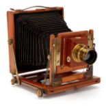 A Houghtons 'The Duchess' Half Plate Mahogany Field Camera,