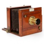 A Chadburn & Son Half Plate Mahogany Tailboard Camera,