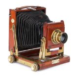 A Thornton-Pickard Imperial Triple Extension Quarter Plate Mahogany Camera,