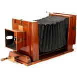 A Large Unmarked Mahogany & Brass Process Camera,