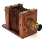 An Unmarked Wet Plate Mahogany Tailboard Camera,