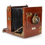 A Gandolfi Half Plate Mahogany Tailboard Camera,